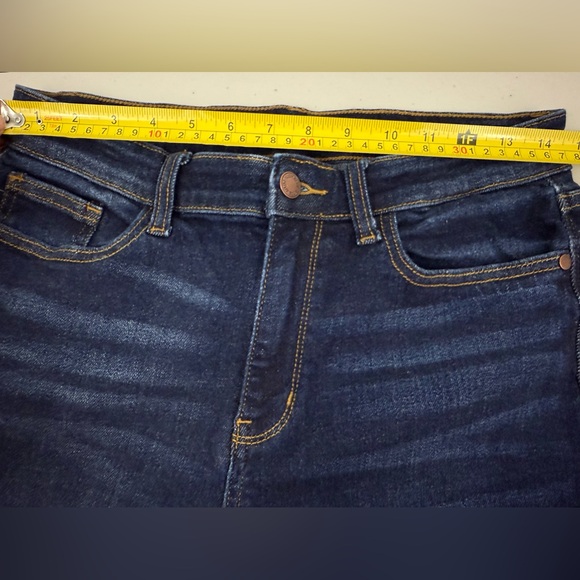 Judy Blue High Rise Wide Leg Crop Jeans Raw ahem Dark Wash JB82517DK Size 9/29 - Picture 10 of 13